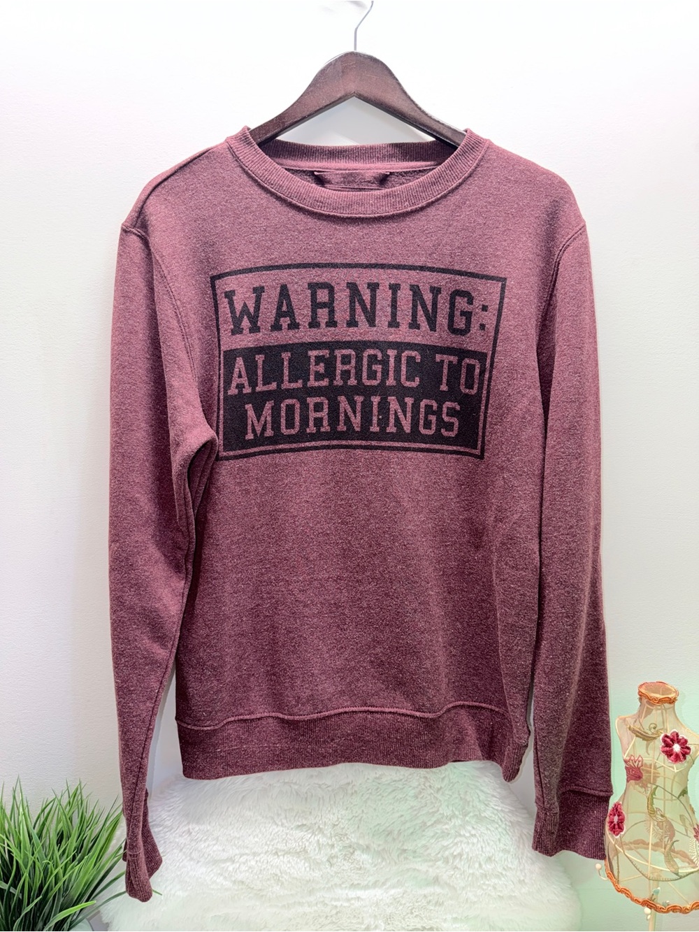 22% Cotton Bluenotes Burgundy Graphic Pullover Summer Sweater Crewneck 💝